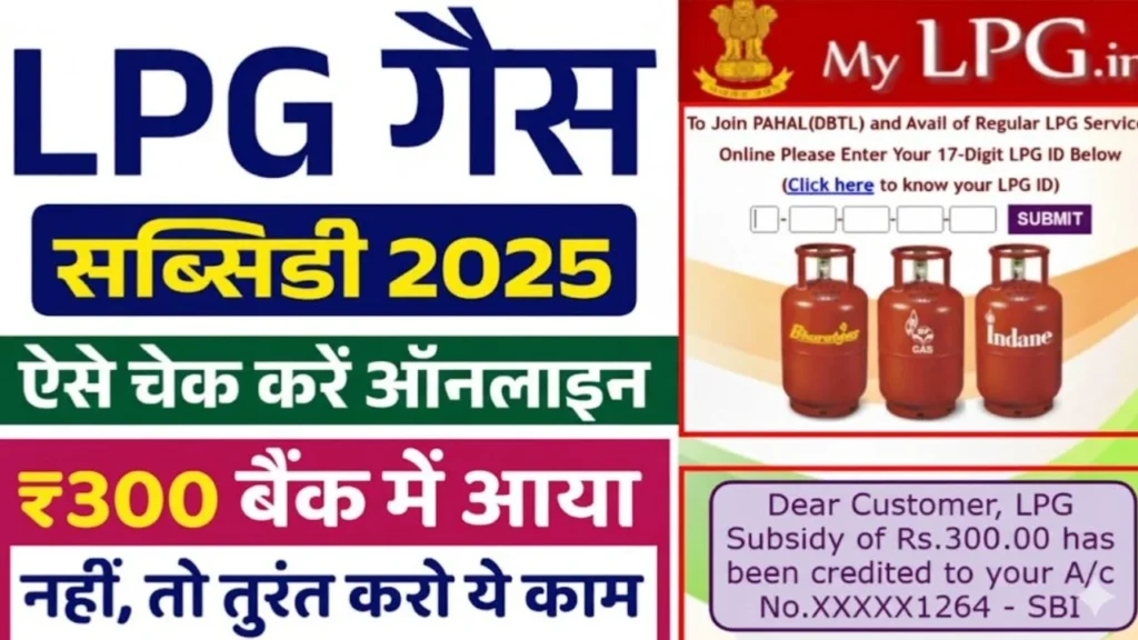 LPG Gas Subsidy Check 2025: ऐसे करें ऑनलाइन चेक, ₹300 नहीं आया तो तुरंत करें ये काम