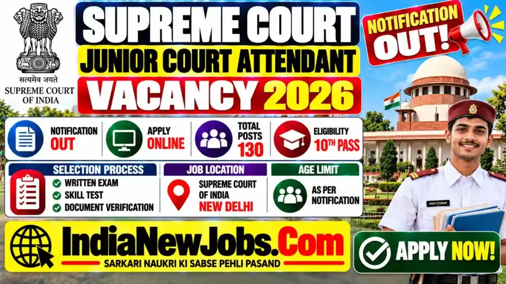 Supreme Court Junior Court Attendant Vacancy 2026