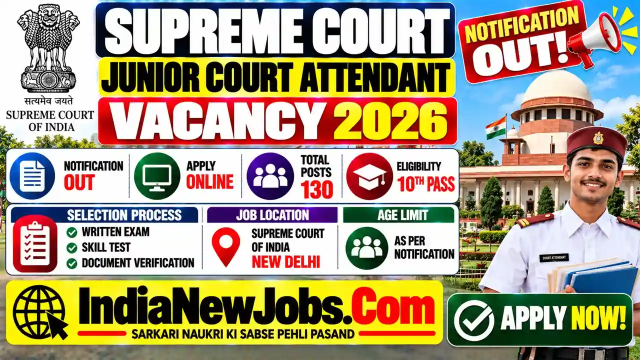 Supreme Court Junior Court Attendant Vacancy 2026